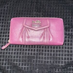 Coach Madison Berry zip around Leather Wallet.